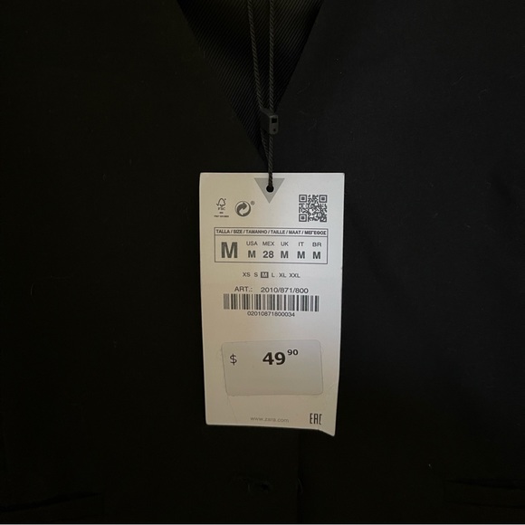 ZARA SHORT FITTED VEST WAISTCOAT - BLACK - Picture 2 of 3